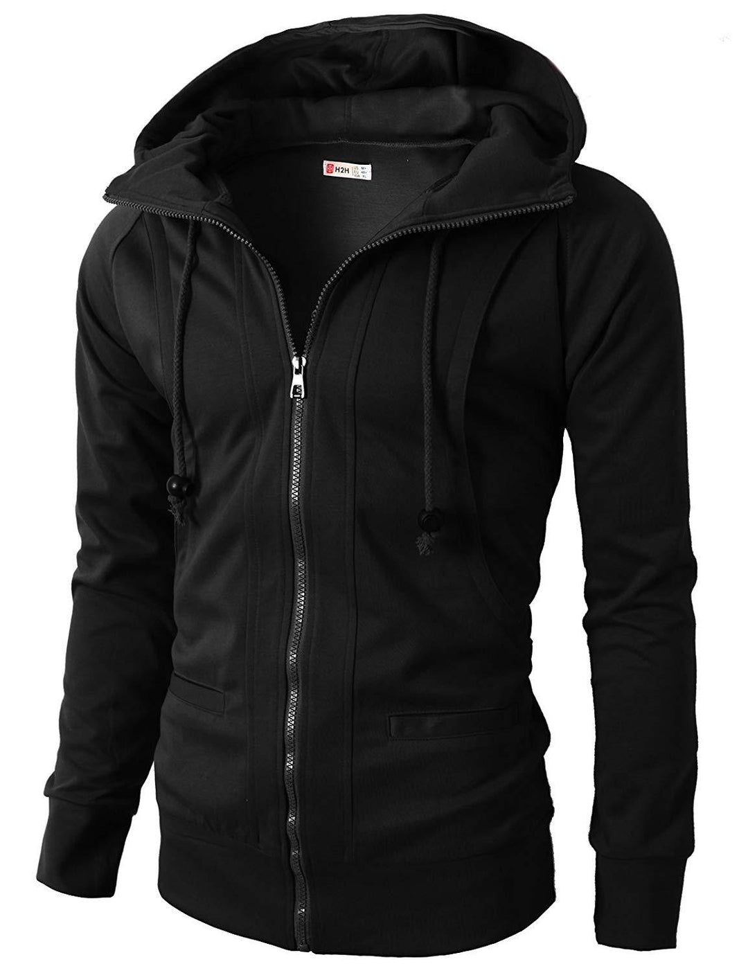 Herren Sportliche Zip-Hoodiejacke mit funktionalen Taschen und elastischem Abschluss Aliams