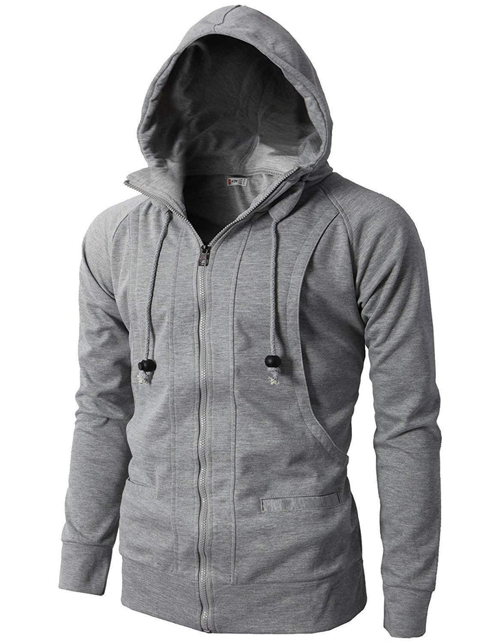 Herren Sportliche Zip-Hoodiejacke mit funktionalen Taschen und elastischem Abschluss Aliams