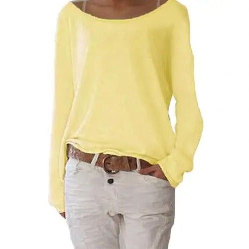 Aliams | Locker Gestricktes Damen Langarmshirt