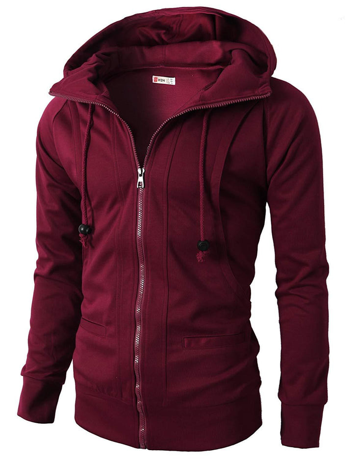 Herren Sportliche Zip-Hoodiejacke mit funktionalen Taschen und elastischem Abschluss Aliams