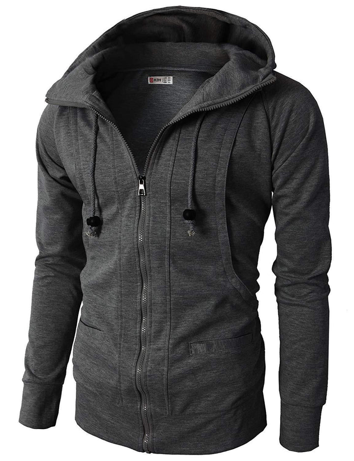 Herren Sportliche Zip-Hoodiejacke mit funktionalen Taschen und elastischem Abschluss Aliams