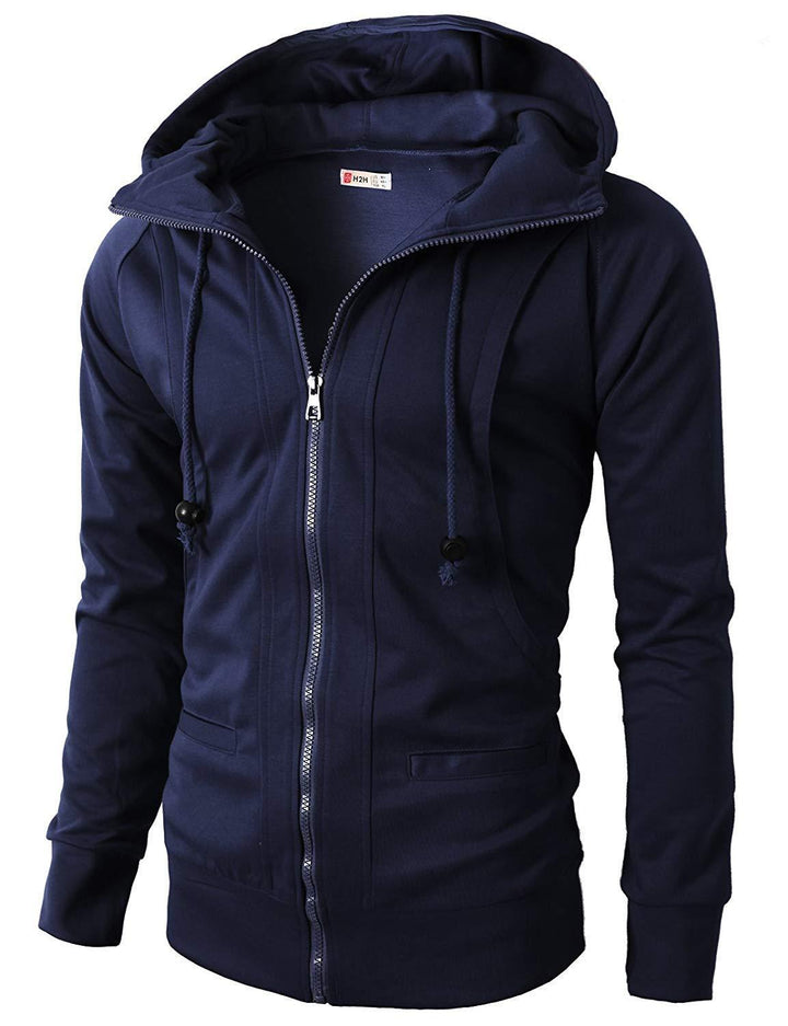 Herren Sportliche Zip-Hoodiejacke mit funktionalen Taschen und elastischem Abschluss Aliams