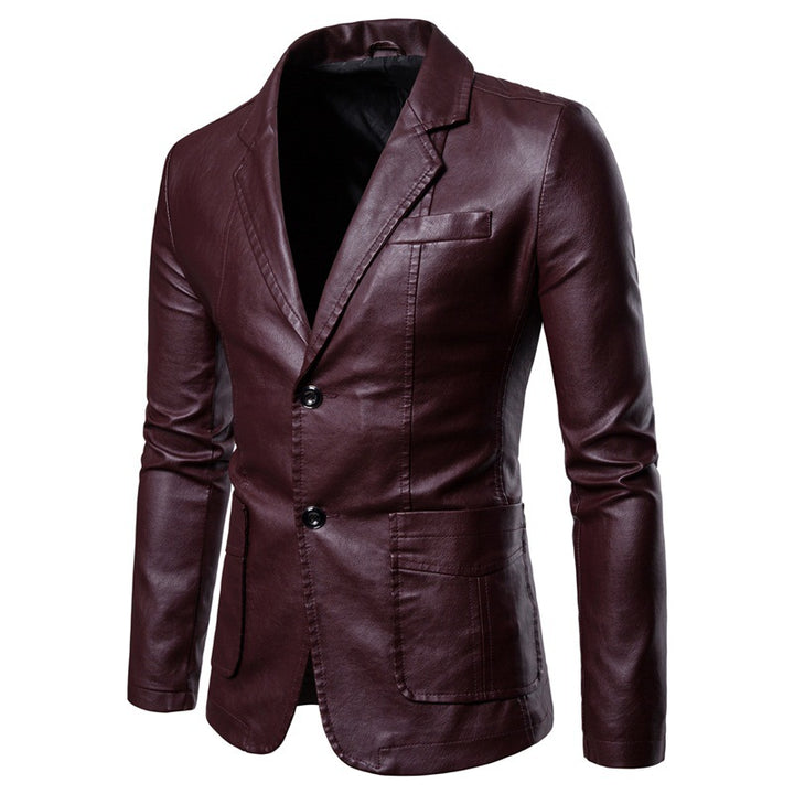Herren elegante Kunstlederjacke Aliams