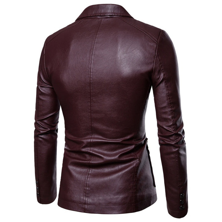 Herren elegante Kunstlederjacke Aliams