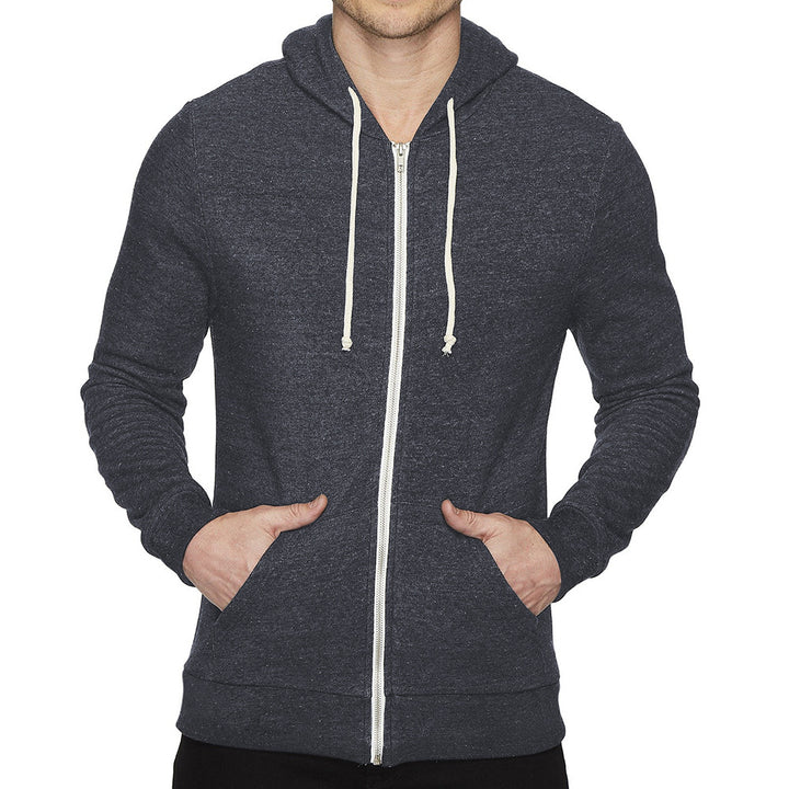 Herren praktische Kapuzenjacke mit Reißverschluss und Kängurutaschen Aliams