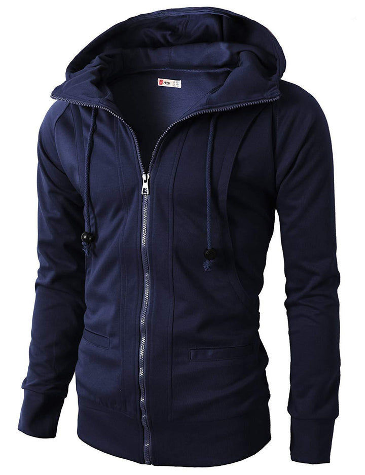 Herren Sportliche Zip-Hoodiejacke mit funktionalen Taschen und elastischem Abschluss Aliams