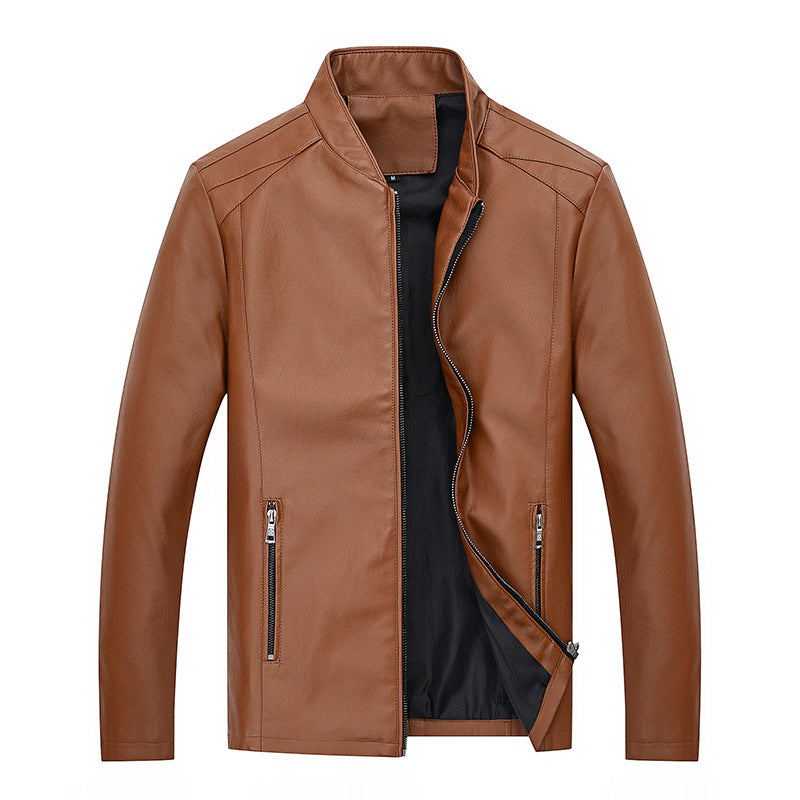 Herren elegante Kunstlederjacke mit modernem Schnitt Aliams