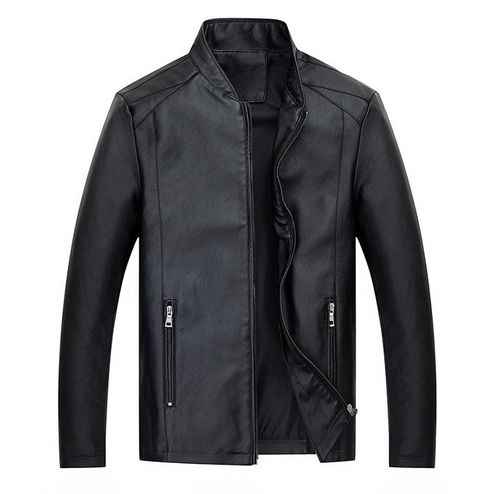 Herren elegante Kunstlederjacke mit modernem Schnitt Aliams