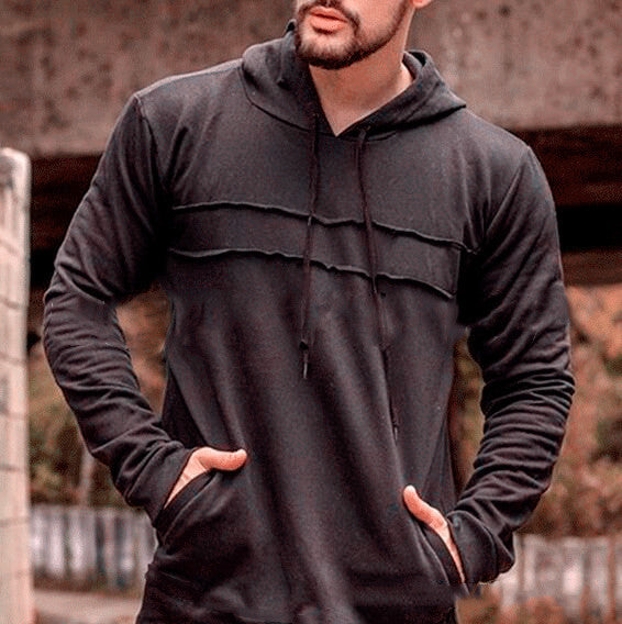 Herren Sportlicher Kapuzenpullover mit innovativem Design und praktischen Taschen Aliams