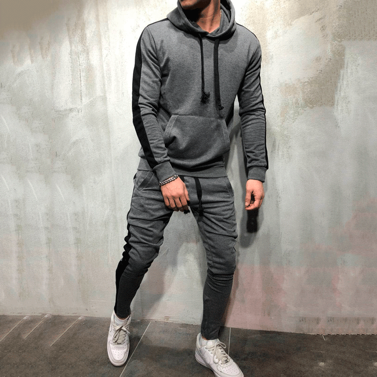 Herren Eleganter Kapuzenpullover mit passender Jogginghose Aliams