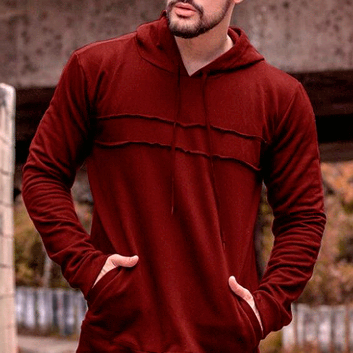 Herren Sportlicher Kapuzenpullover mit innovativem Design und praktischen Taschen Aliams