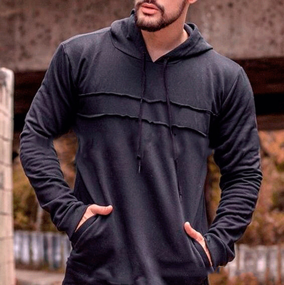Herren Sportlicher Kapuzenpullover mit innovativem Design und praktischen Taschen Aliams