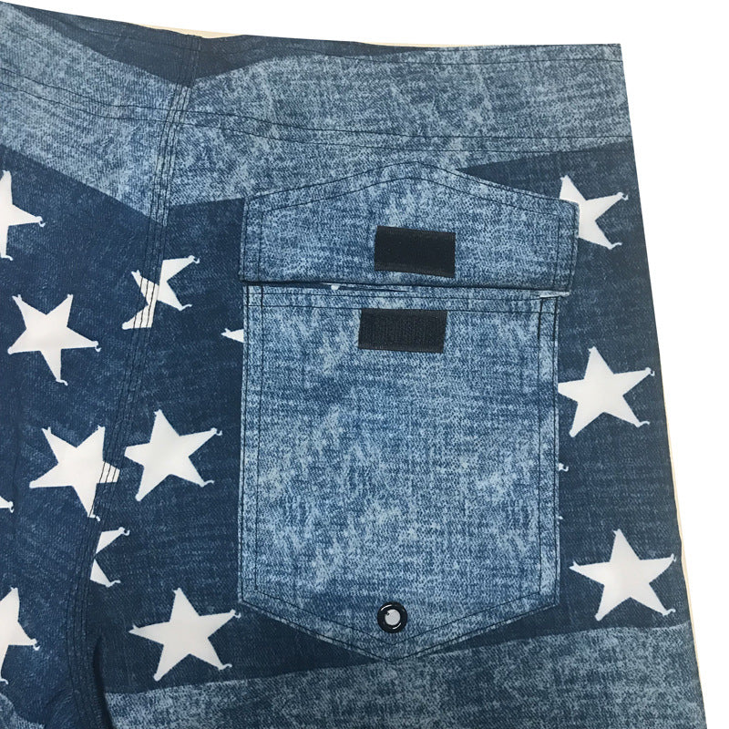 Herren Badeshorts mit modernem Sternen-Design und vielseitiger Funktionalität Aliams