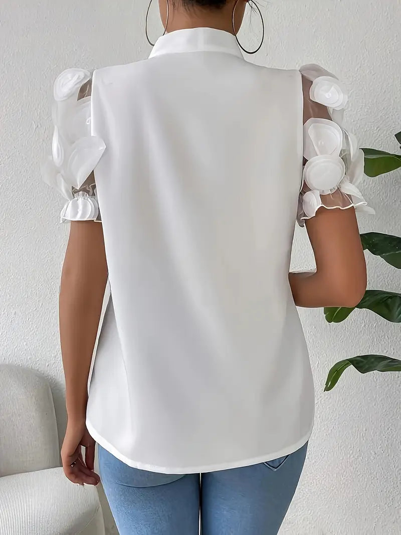 Aliams | Bluse mit Transparenten Puffärmeln