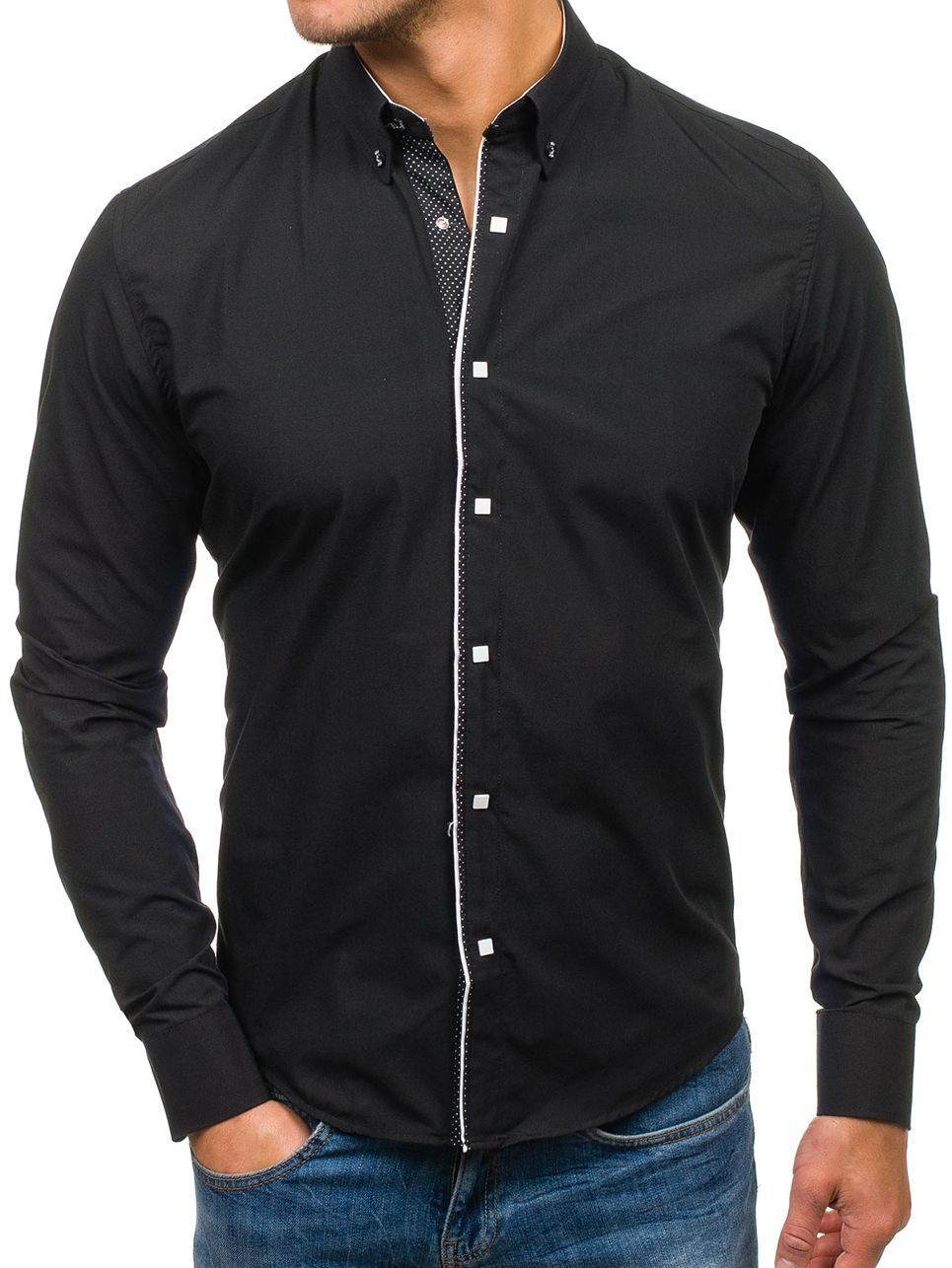 Herren Elegantes Hemd mit modischem Stehkragen Aliams