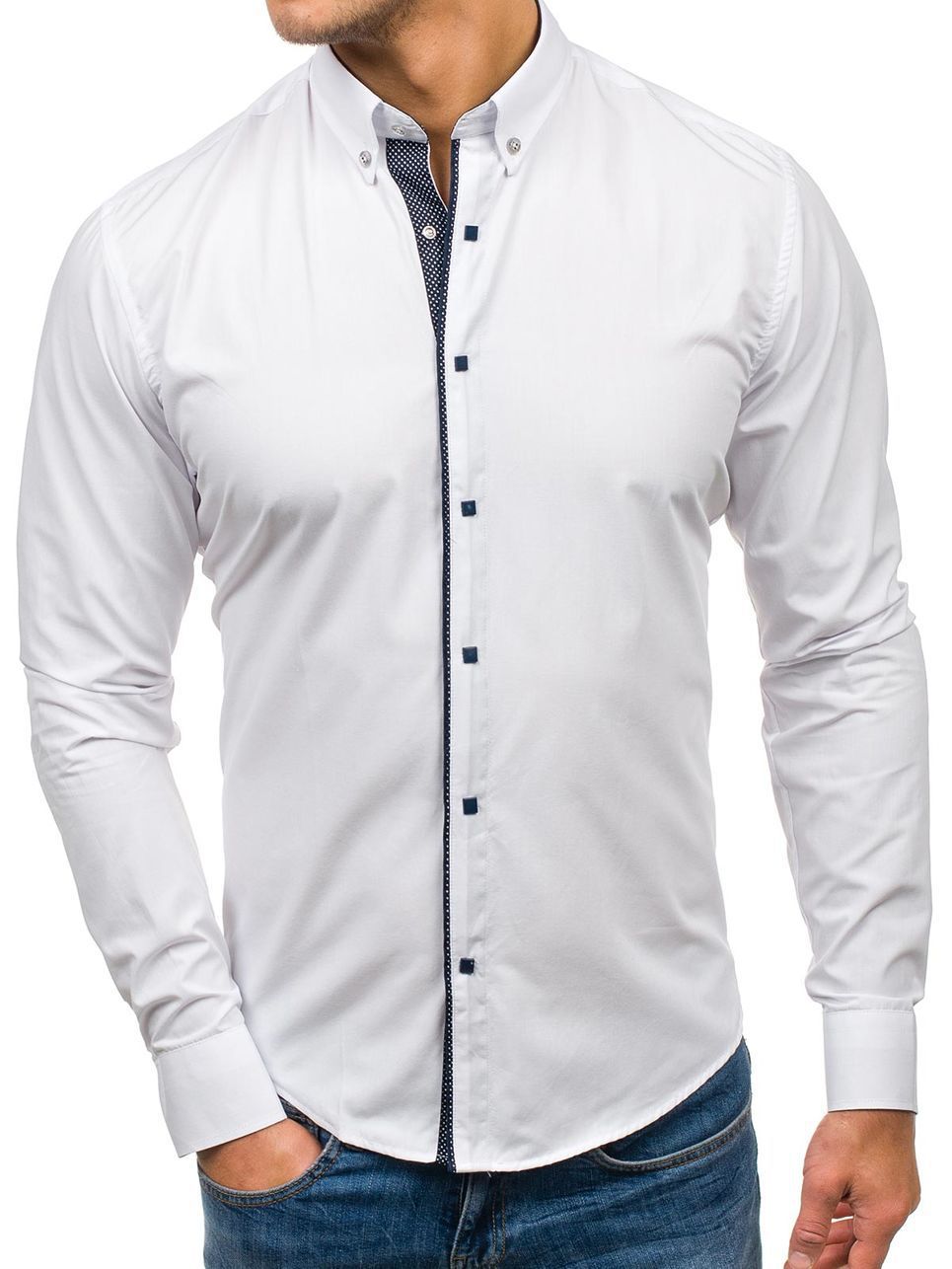 Herren Elegantes Hemd mit modischem Stehkragen Aliams