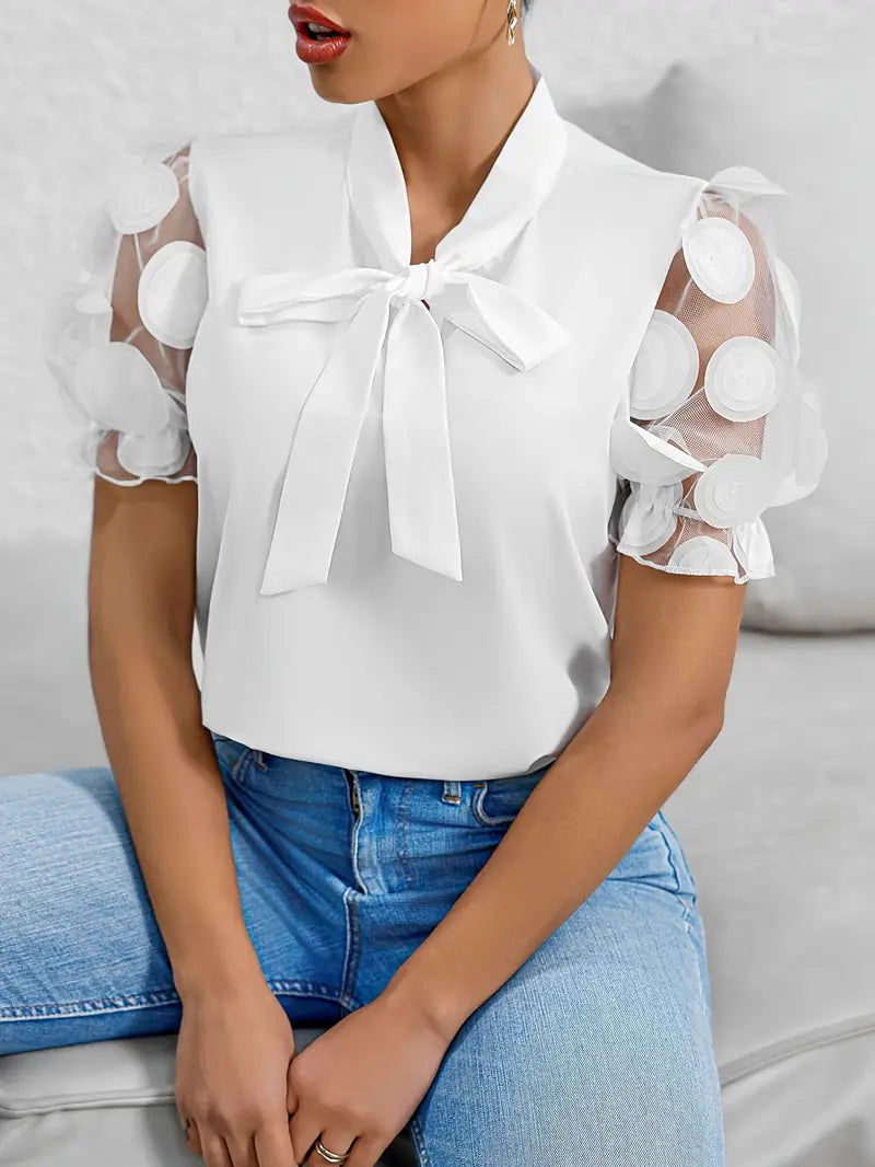 Aliams | Bluse mit Transparenten Puffärmeln