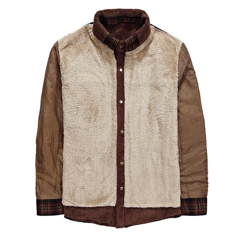 Herren Flanelljacke mit warmem Sherpa-Innenfutter und modischem Karomuster Aliams