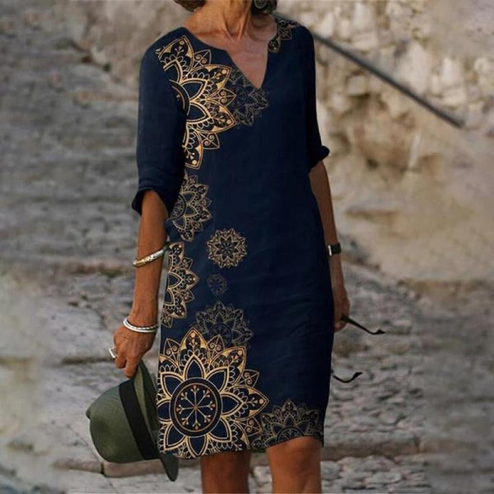 Aliams | Charmantes Leinenkleid mit Floralprint