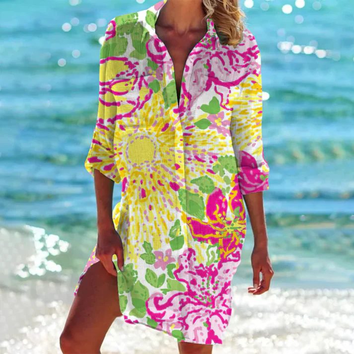 Aliams | Farbenfrohes Hemdkleid