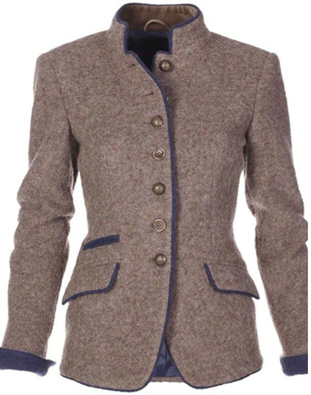 Damen Langarm-Cardigan In Lichtbraun Für Herbst