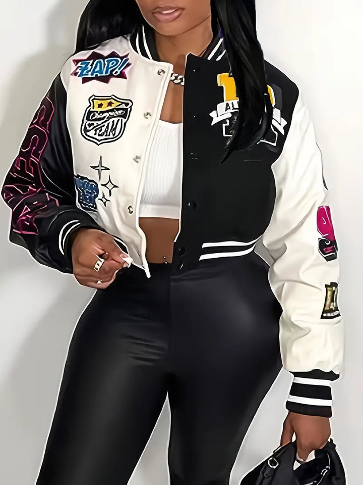 Aliams | Damen Varsity-Jacke mit Briefdruck