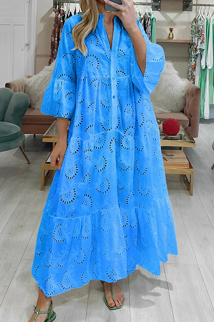 Aliams | Elegantes Kleid mit Lochstickerei