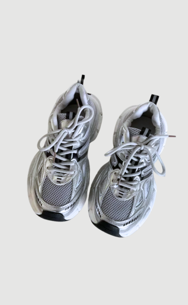 Aliams | Chunky Mesh Sneaker Damen Bequeme & Sportliche Schuhe mit Trendiger Sohle, Grau