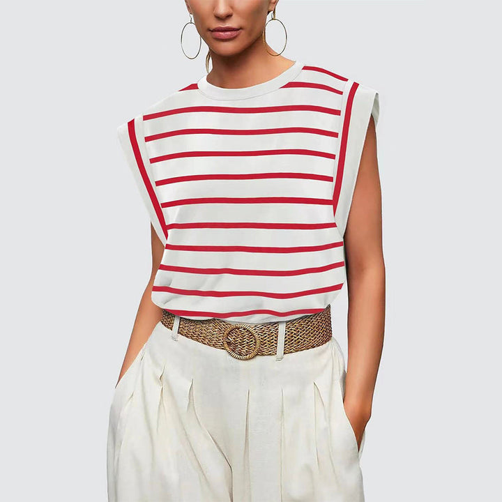 Aliams | Damen Frühling und Sommer Rundhals Ärmelloses T-Shirt