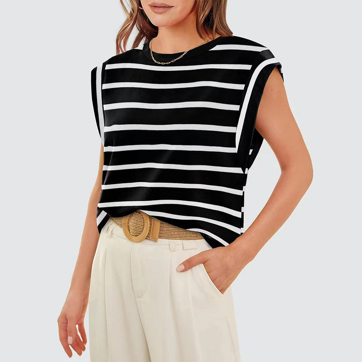 Aliams | Damen Frühling und Sommer Rundhals Ärmelloses T-Shirt