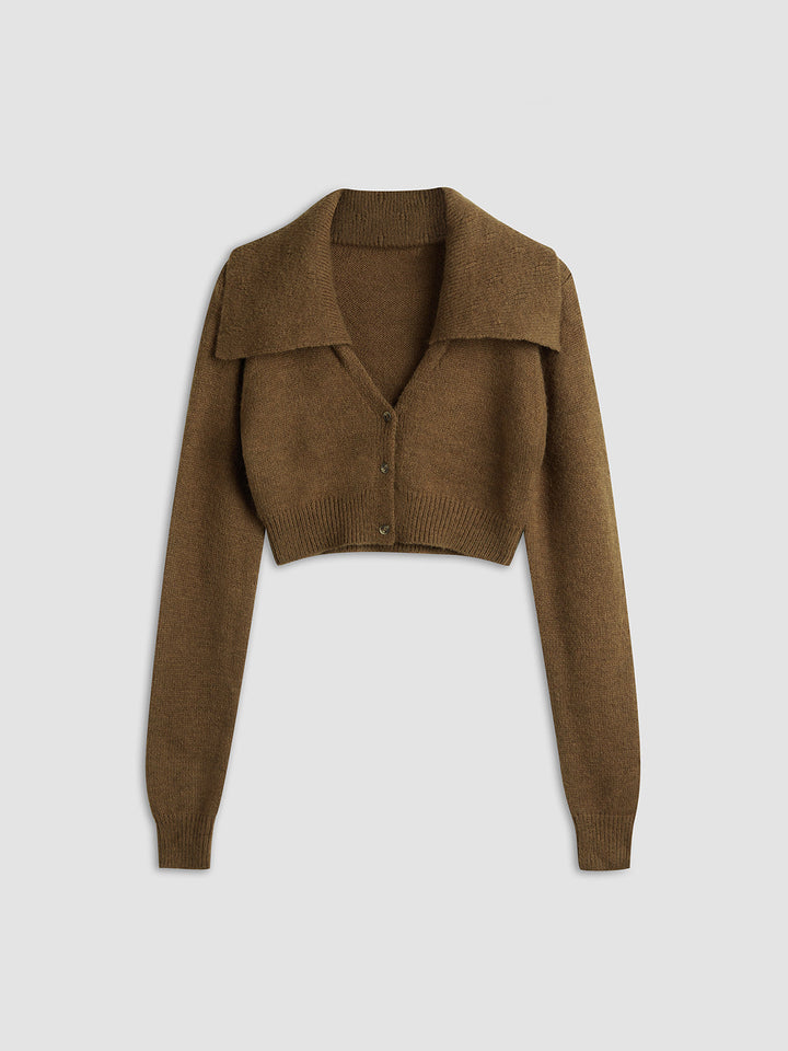 Damen Herbst-Cropped Cardigan - Modisch & Bequem