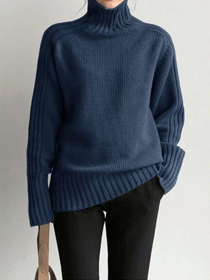Damen Herbst-Pullover Mit Hohem Kragen Schick & Bequem
