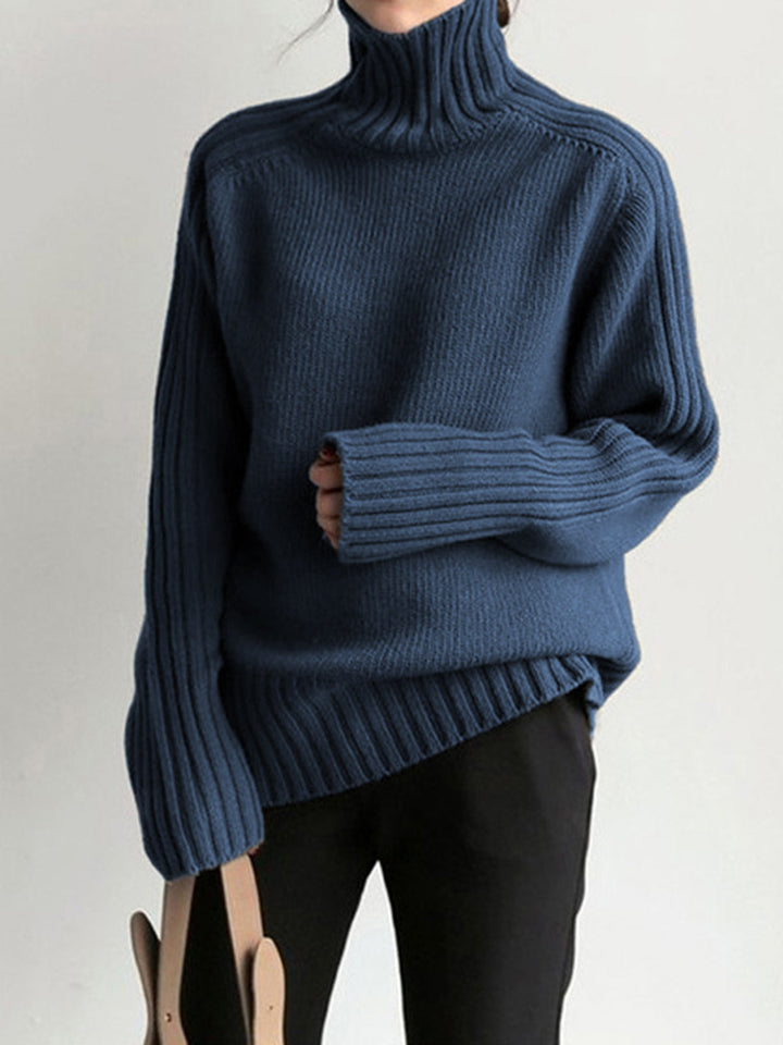 Damen Herbst-Pullover Mit Hohem Kragen Schick & Bequem