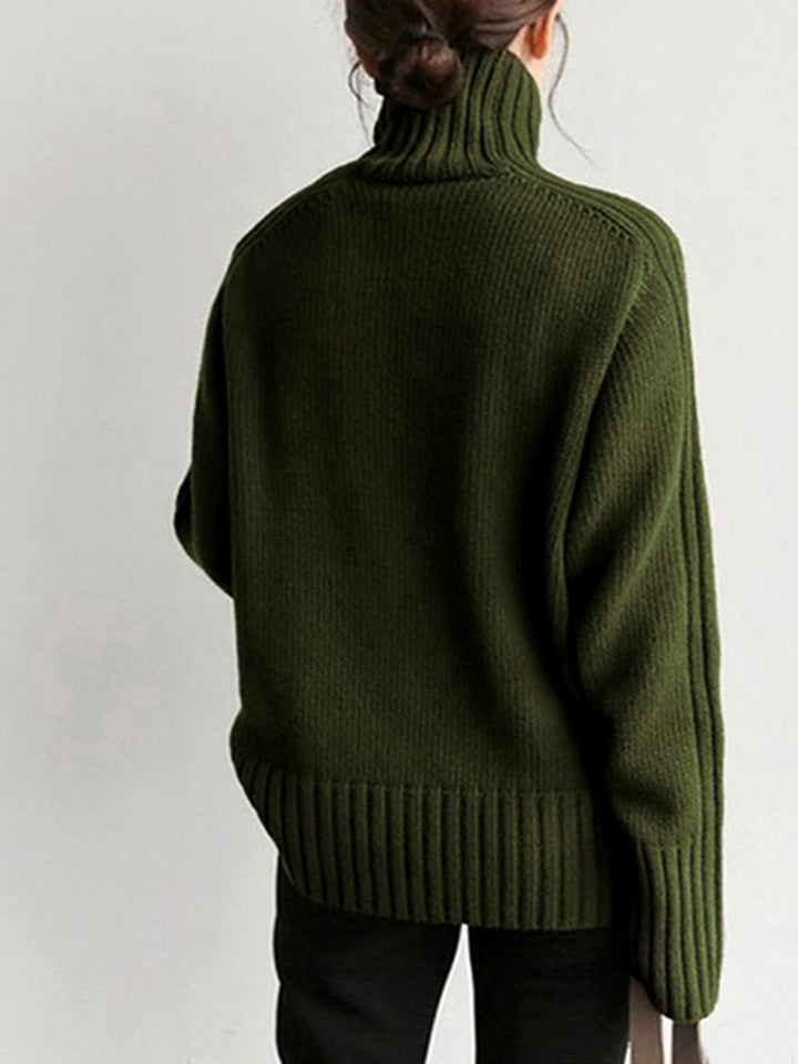 Damen Herbst-Pullover Mit Hohem Kragen Schick & Bequem
