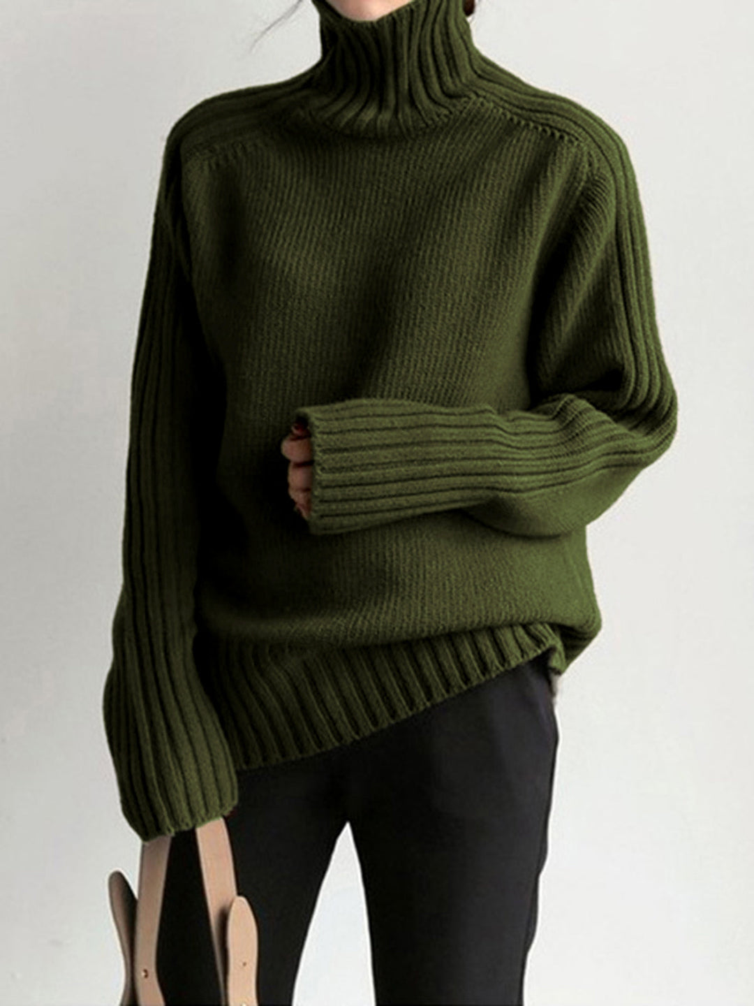 Damen Herbst-Pullover Mit Hohem Kragen Schick & Bequem