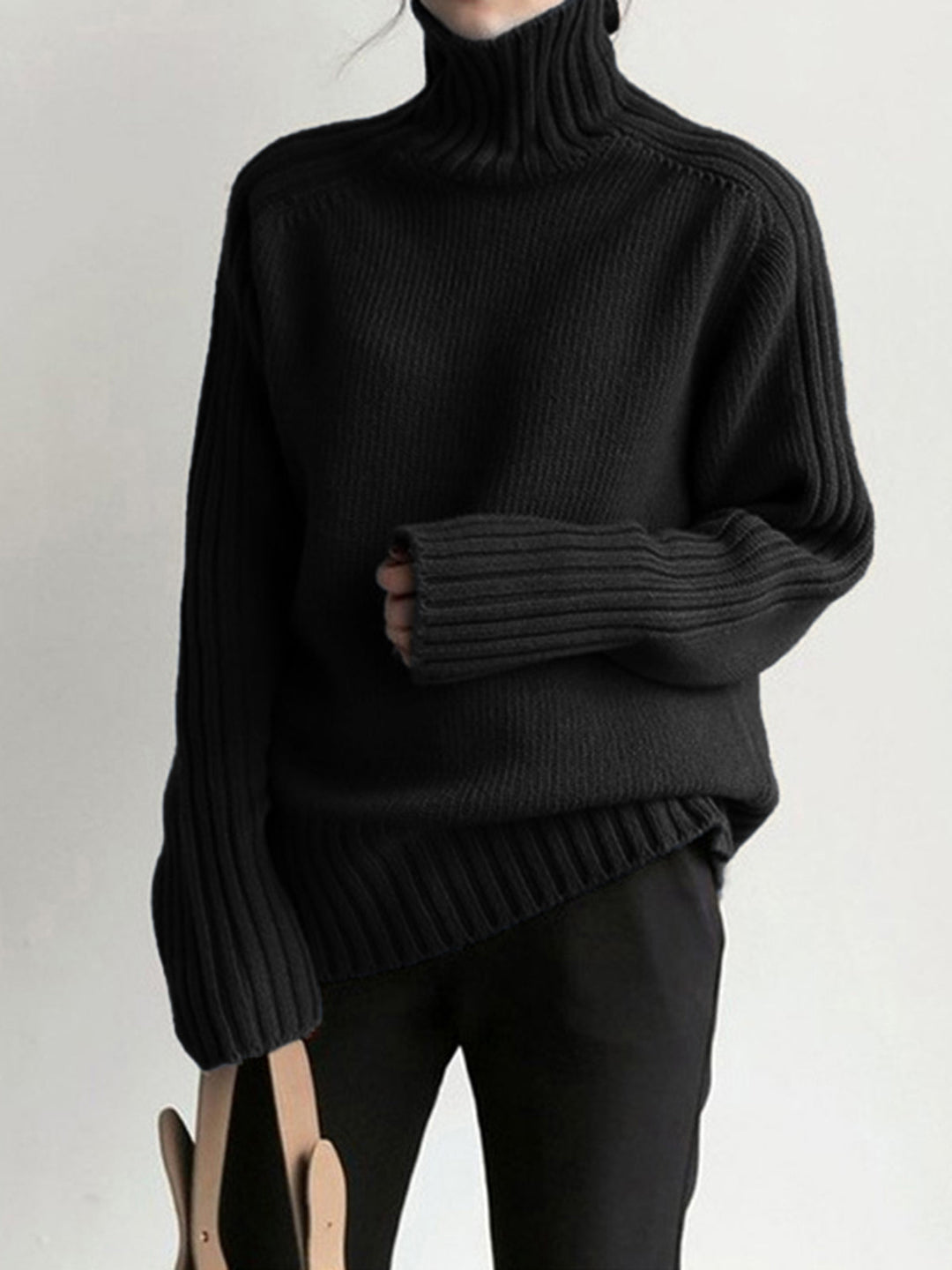 Damen Herbst-Pullover Mit Hohem Kragen Schick & Bequem