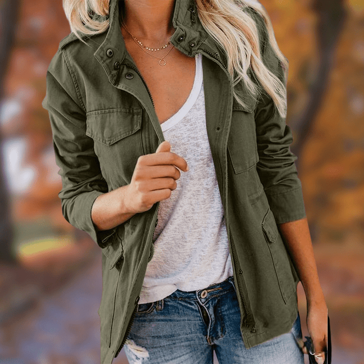 Damen Übergangsjacke mit Verschlussleiste und Taschen