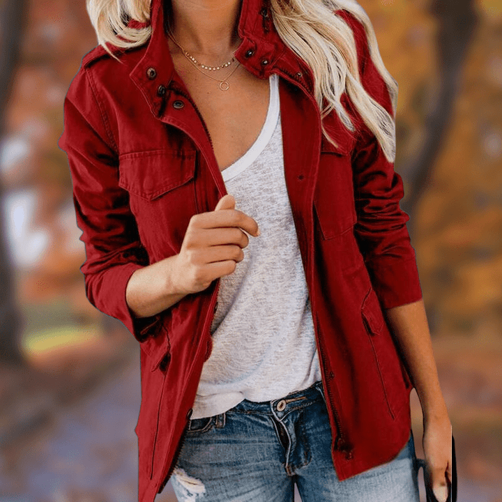 Damen Übergangsjacke mit Verschlussleiste und Taschen