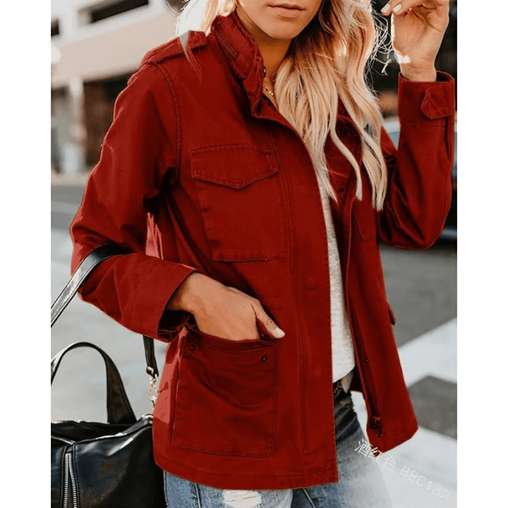 Damen Übergangsjacke mit Verschlussleiste und Taschen