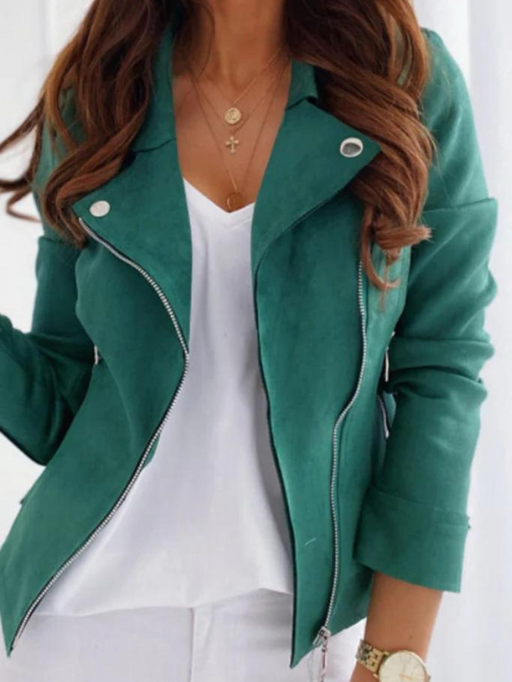 Elegante Damenjacke Aus Wildleder-Look Für Fen Sommer