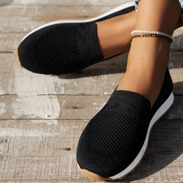Luftige Strick-Slipper Natur
