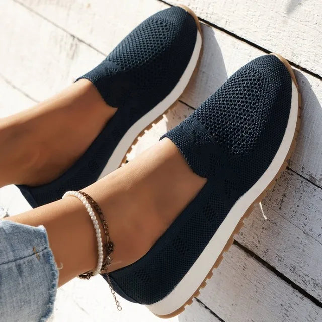 Luftige Strick-Slipper Natur