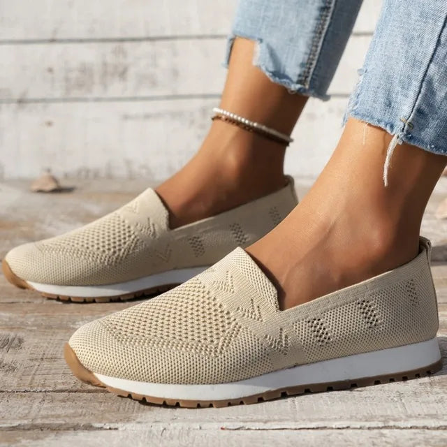 Luftige Strick-Slipper Natur