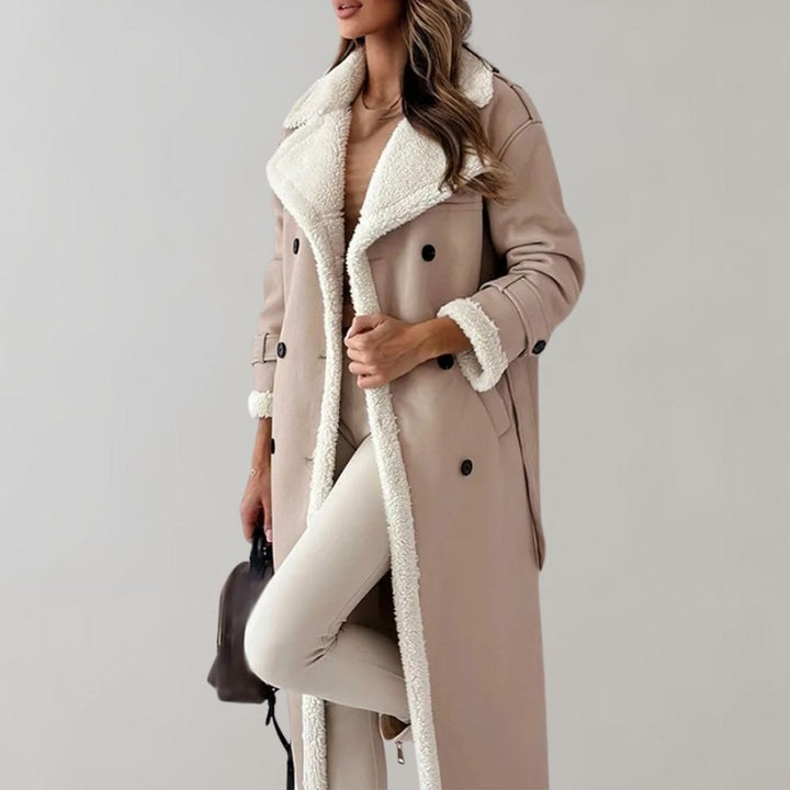 Aliams | Einreihiger Wintermantel Aus Weichem Leder