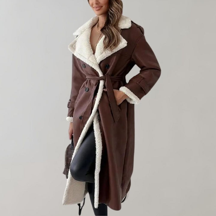 Aliams | Einreihiger Wintermantel Aus Weichem Leder