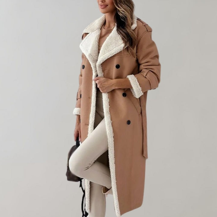 Aliams | Einreihiger Wintermantel Aus Weichem Leder