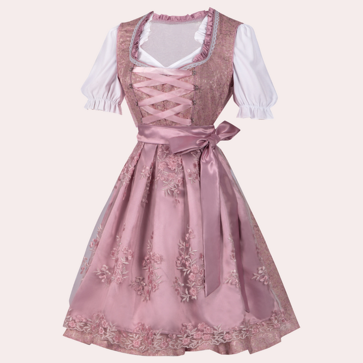 Aliams | Damen Dirndl mit Feiner Blumenapplikation