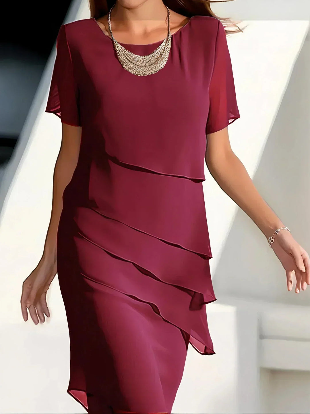 Aliams | Elegant Dress With Tummy Coverage