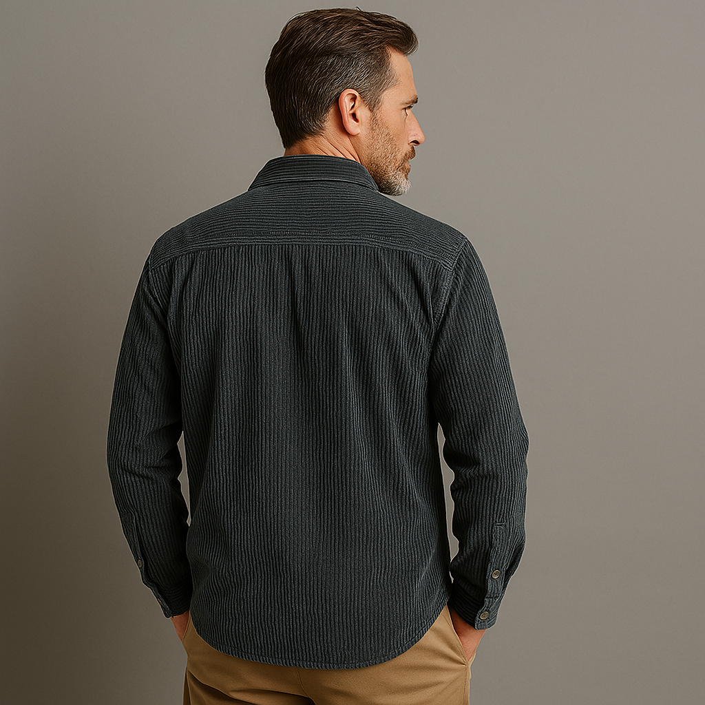 Condere | Herren Cord-Hemd Mit Knopfleiste