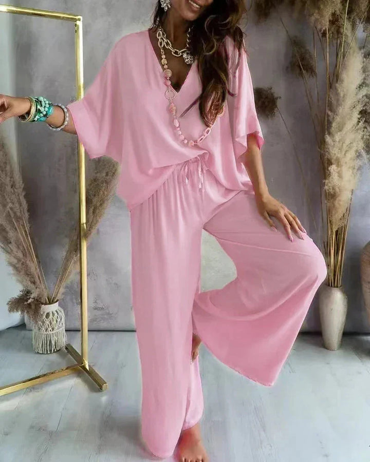 Co-Ord Set Mit Weitem Bein Und Top Für Damen